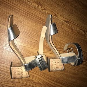 Silver Mini Block Heel